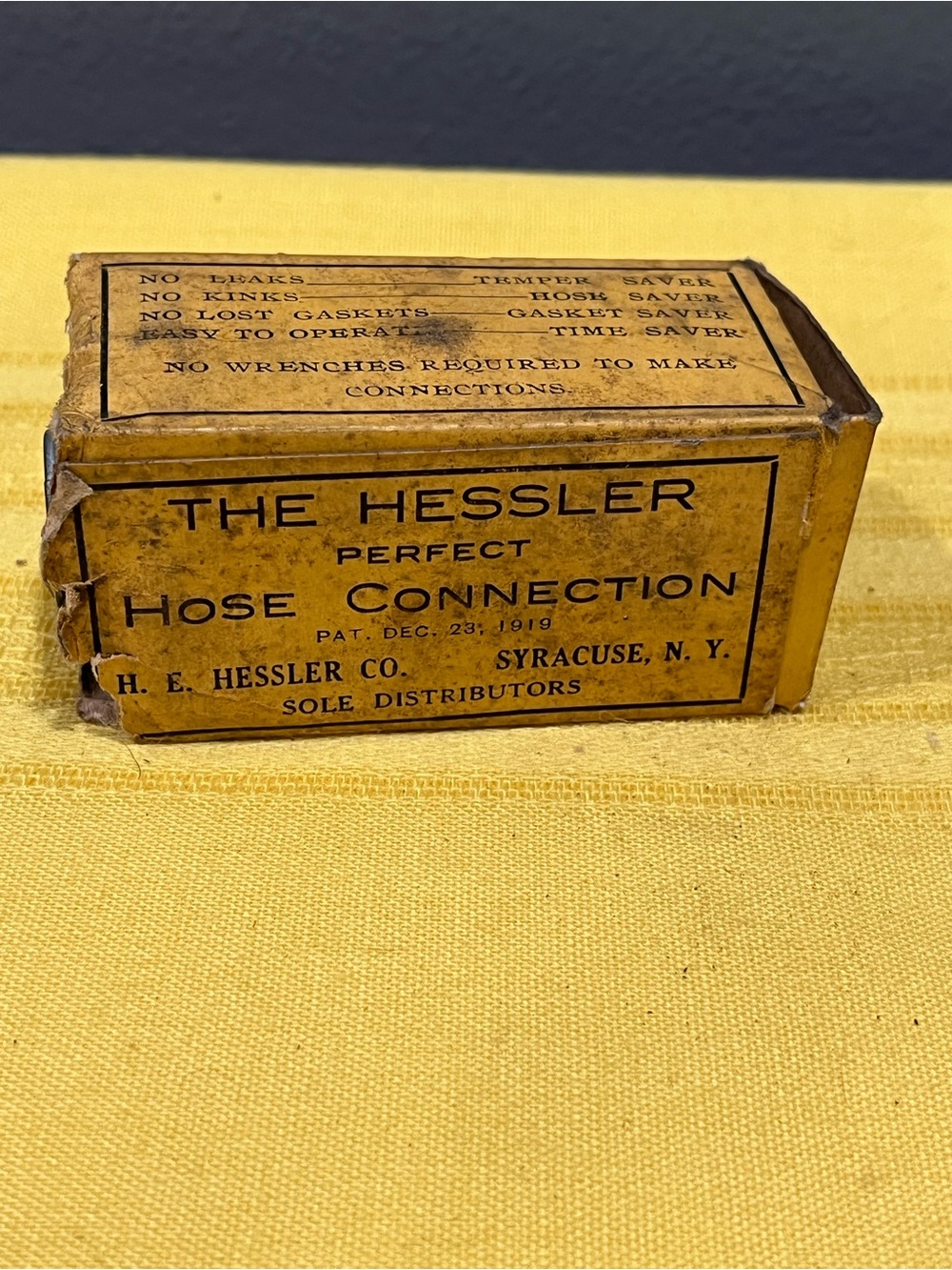 RARE! 1919 Antique Hessler “Perfect” Hose Comnection - Complete Set!